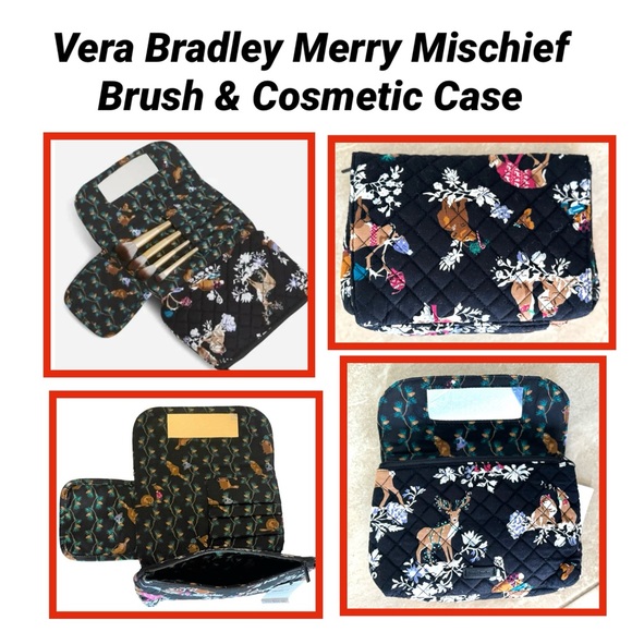 Vera Bradley Handbags - Vera Bradley Merry Mischief Brush & Cosmetic Case